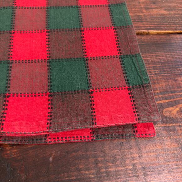 LINTEX HOLIDAY VINTAGE Christmas Cottage Plaid Placemats Set of 3 - Picture 2 of 3